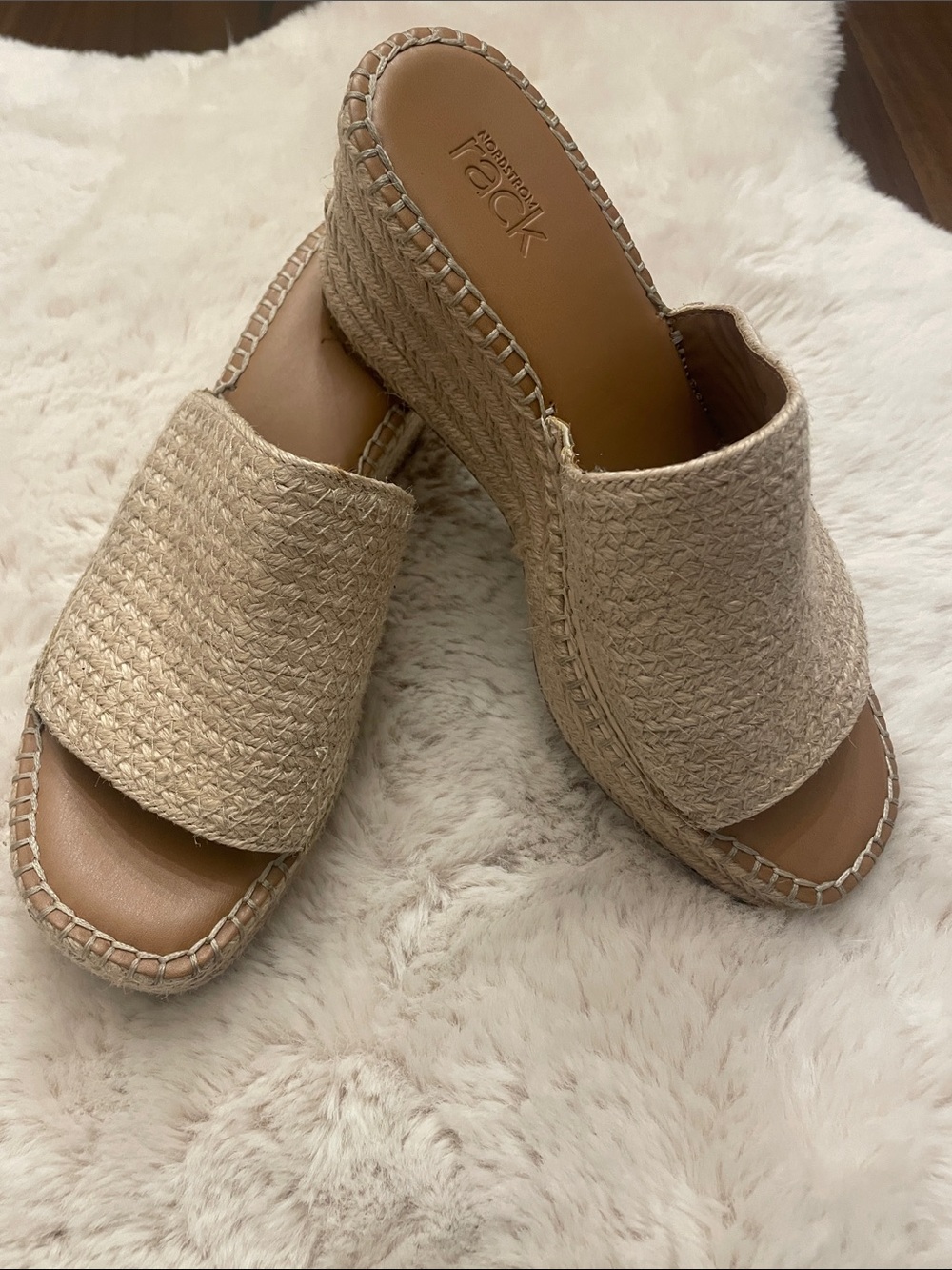 Nordstrom Rack Claire Jute Wedge Sandals Size 7.5